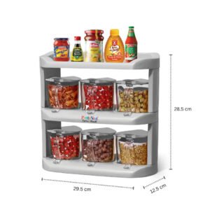 Storage Box Spice Rack With 6 & 9 Jars | Kitchen Spice Organizer