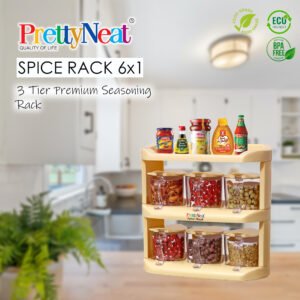Storage Box Spice Rack With 6 & 9 Jars | Kitchen Spice Organizer