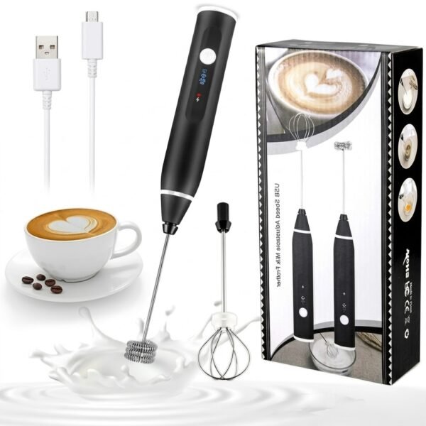 2-in-1 USB Rechargeable Electric Coffee Beater and Milk Frother